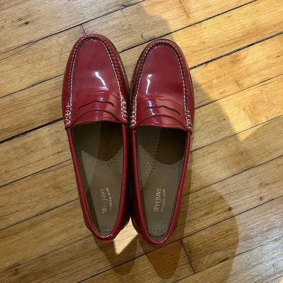 G.H. Bass & Co. Red Leather Loafers - Picture 4 of 8